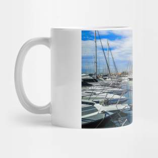 Sailing boats at a Greek Port Mug